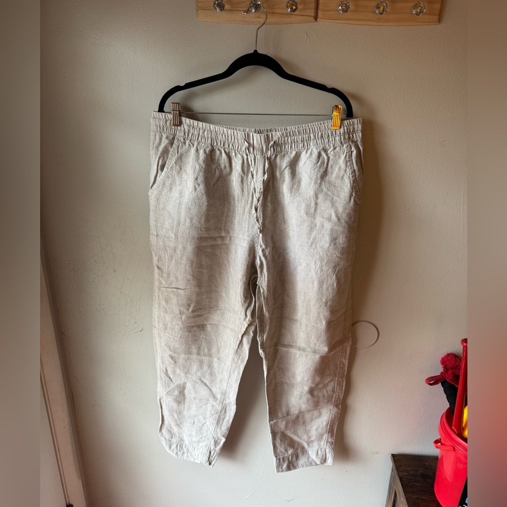L.L. Bean Beige Linen Pants